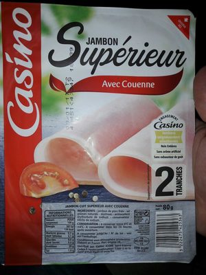 Jambon cuit supérieur avec couenne