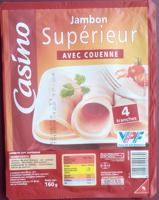 Jambon cuit supérieur avec couenne