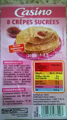 8 crêpes sucrées