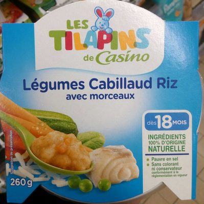 Légumes Cabillaud Riz avec morceaux