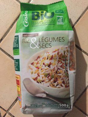 Mélange de riz et de légumes secs bio