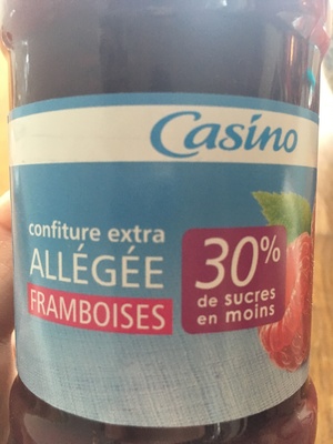 Confiture extra allégée framboise front packaging
