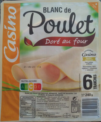 Blanc de poulet doré au four