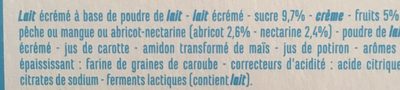 Yaourts brassés aux fruits sans morceaux ingredients label