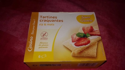 Tartines craquantes riz & maïs sans gluten front packaging