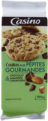 Cookies aux pépites gourmandes chocolat & amandes caramélisées front packaging