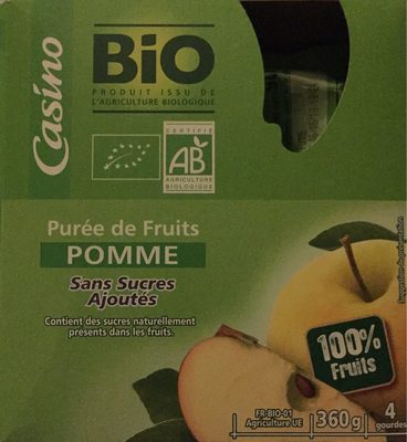 Purée de fruits pommes sans sucres ajoutés