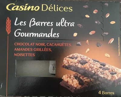 Barres ultra gourmandes Chocolat Noir, cacahuètes, amandes grillées, noisettes Casino