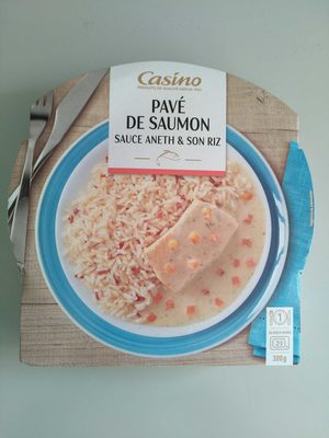 Pavé de saumon sauce aneth et son riz