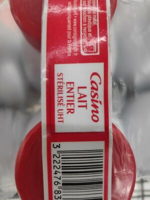 Lait entier stérilisé UHT front packaging