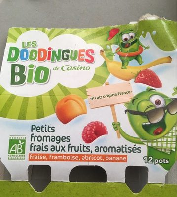 Petits fromages frais aux fruits, aromatisés BIO front packaging