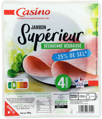 Jambon Supérieur Découenné Dégraissé 25 % de sel