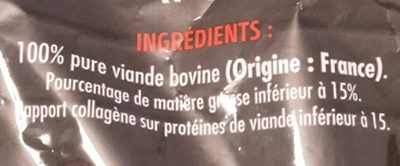 Viande hachée pur bœuf à cuisiner ingredients label