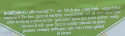 Céleri rémoulade ingredients label