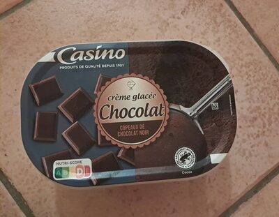 Crème glacée chocolat
copeaux de chocolat noir