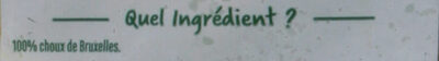 Choux de Bruxelles Agriplus ingredients label