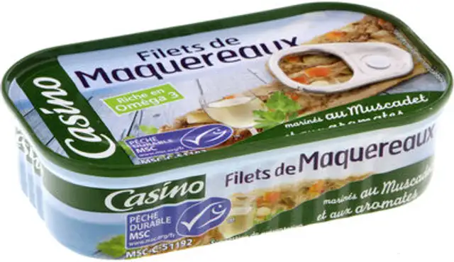 Filets de Maquereaux marinés au Muscadet et aux aromates front packaging