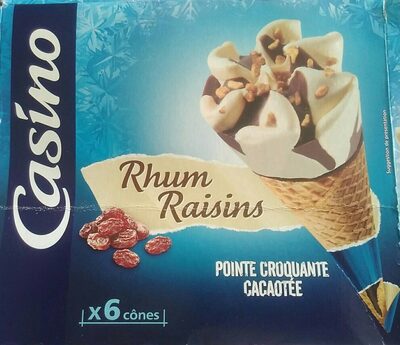 6 cônes de glaces rhum raisins front packaging