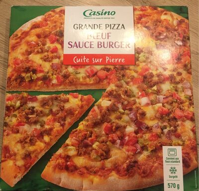 Grande pizza boeuf sauce burger front packaging