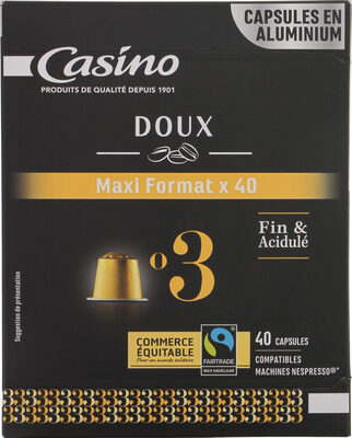 capsules de café Espresso doux front packaging