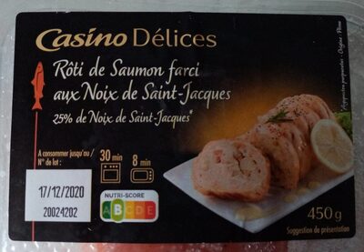 Rôti de saumon farci aux noix de Saint Jacques