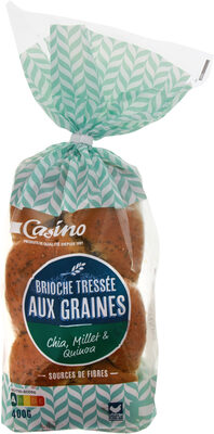 Brioche tressée aux graines chia, millet & quinoa