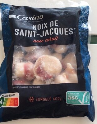 Noix de saint jacques avec corail front packaging