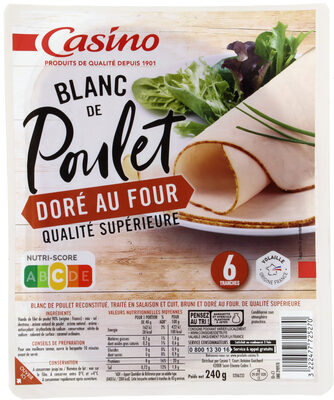 Blanc de poulet supérieur doré au four