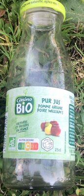 jus de pomme et de poire front packaging