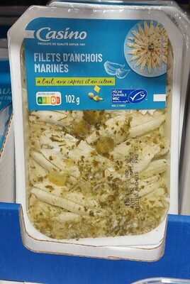 Filet d'anchois marinés à l'ail, aux câpres et au citron front packaging