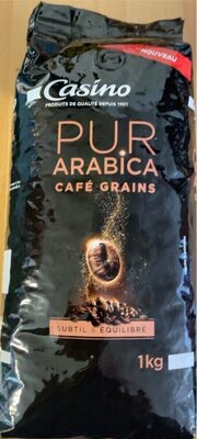 Pur arabica café en grains front packaging