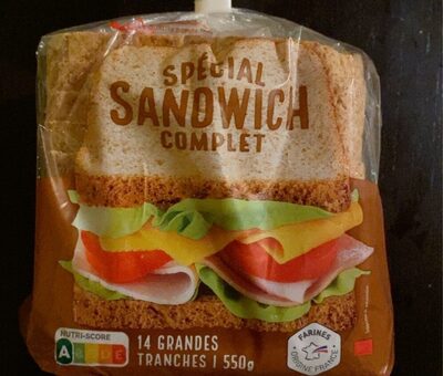 Pain de mie complet spécial sandwich front packaging