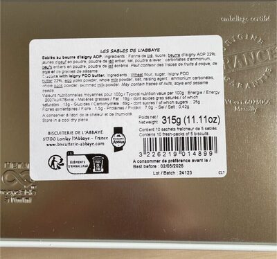 Les Sablés de l'Abbaye