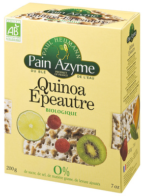 Pain Azyme Quinoa Epeautre biologique Paul Heumann front packaging