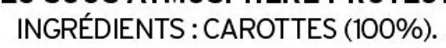 Carottes lamelles ingredients label