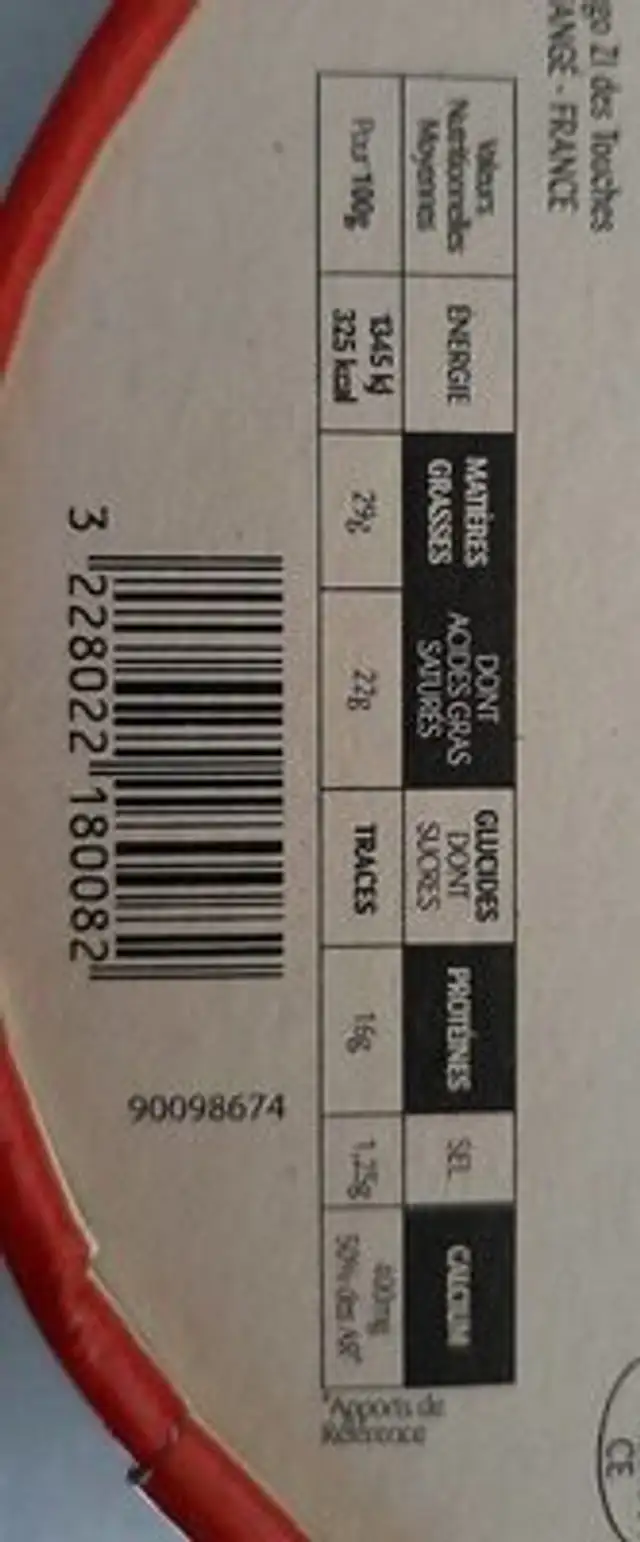 President coulommiers extra fondant 350g nutrition facts table