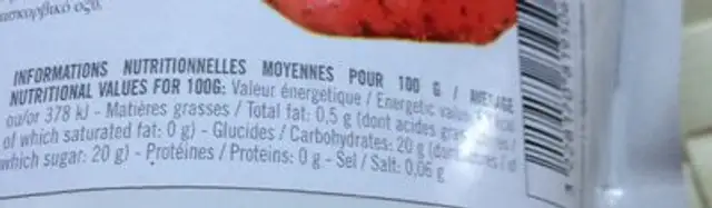 Coulis Fraises Ponthier 1 Kg, 1 Pièce nutrition facts table