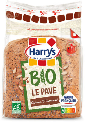 Harrys pain de mie pave bio aux graines de quinoa et tournesol 250g