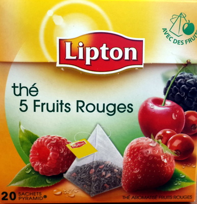 Lipton Thé 5 Fruits Rouges 20 Sachets front packaging