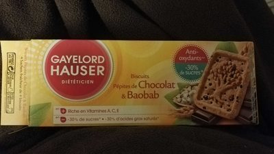 Biscuits Pépites de Chocolat & Baobab front packaging