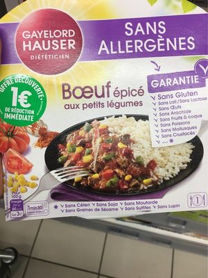 Boeuf epice aux petits legumes front packaging