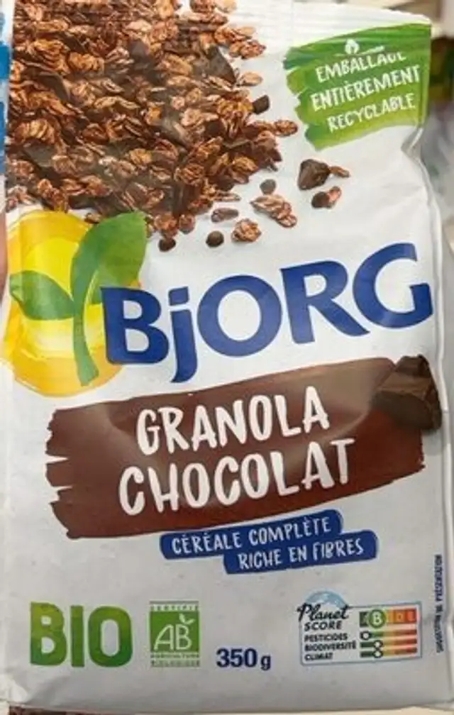Granola chocolat front packaging