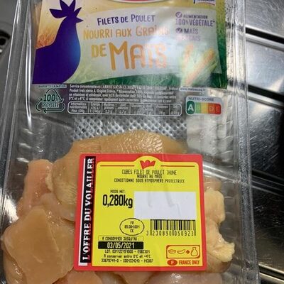Filet de poulet nourri aux grains de maïs