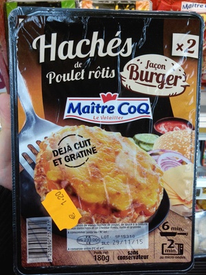 Le haché rond spécial Burger de poulet