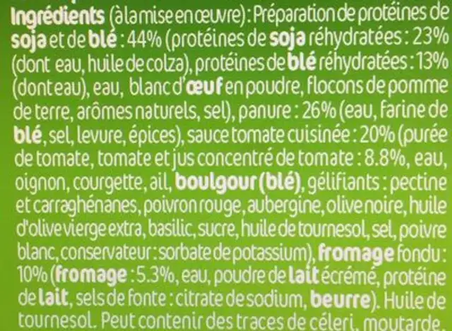 croq soja blé légumes x 2 ingredients label