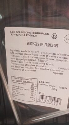 SAUCISSES DE FRANCFORT