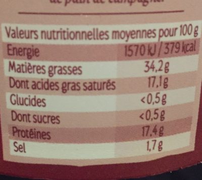 Les rillettes ingredients label