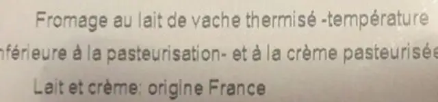 Saint-Félicien Pauvre en sodium ingredients label