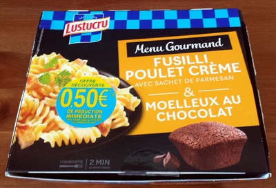 Fusilli poulet crème et moelleux au chocolat