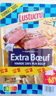 Lustucru lot 2 ravioli extra boeuf 300g 2e a -68% x4
